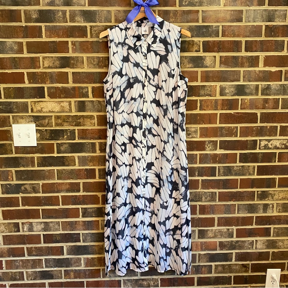 Cabi Cloudy Sky Button-Down Shirt Dress